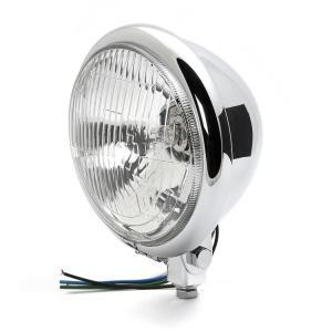 Bates Style Scheinwerfer Chrom / Schwarz