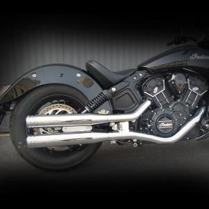 Indian Scout mechanisch verstellbare MCJ Auspuffanlage Tapered chrom/schwarz