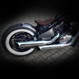 Kawasaki VN 800 mechanisch verstellbare MCJ Auspuffanlage Tapered chrom/schwarz